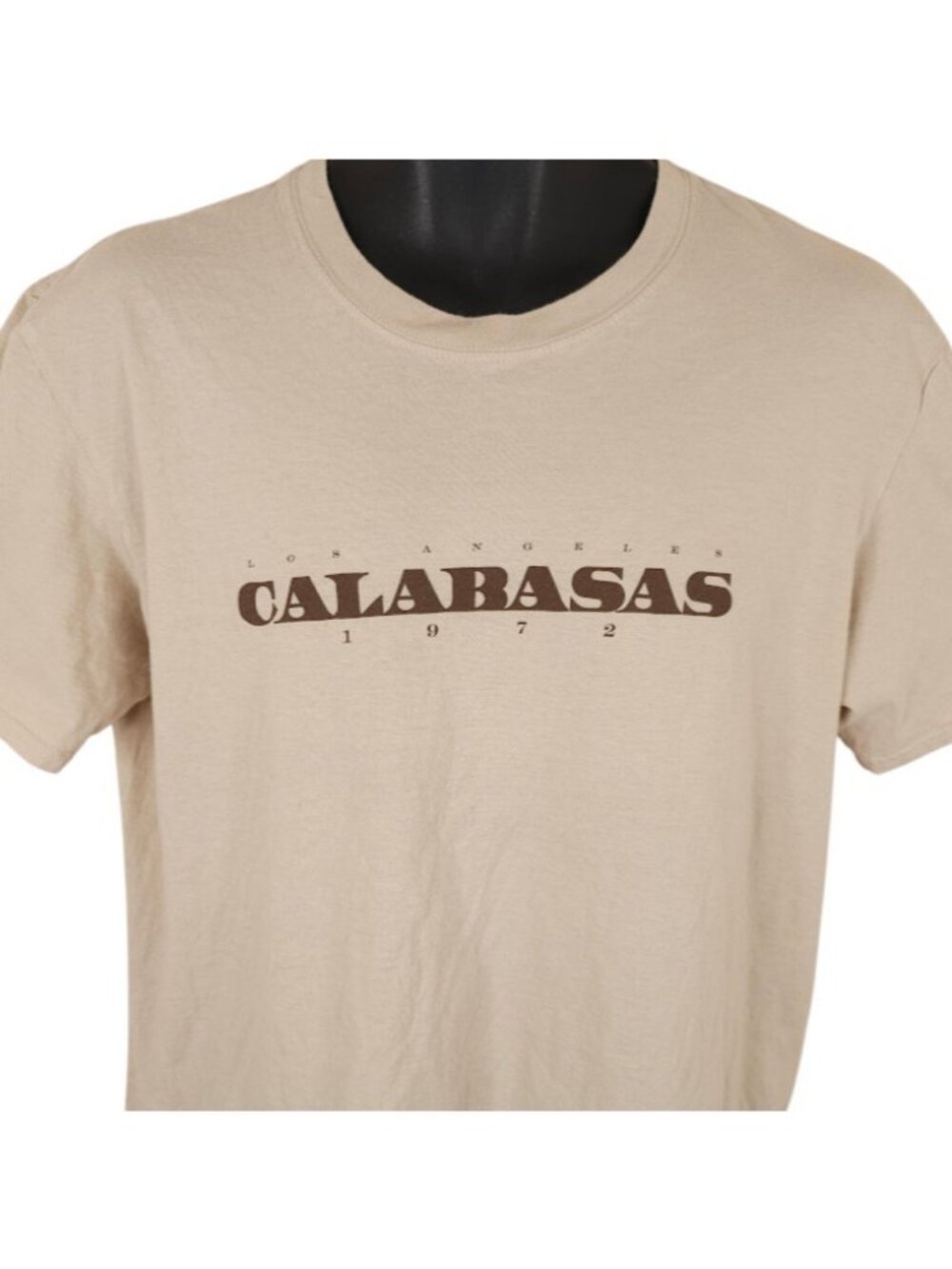 Calabasas T Shirt Mens Size Large Beige Los Angeles Travel Destination Tee